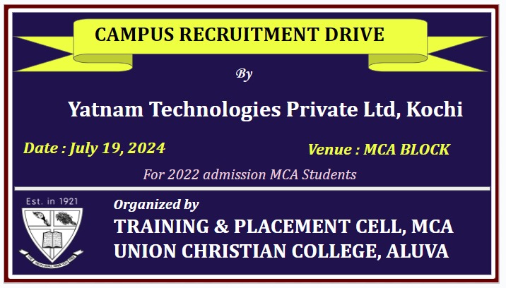 Campus Placement Drive-Yatnam Technologies